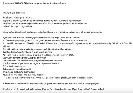 Curaprox aligner ochranná pena 40 ml,
