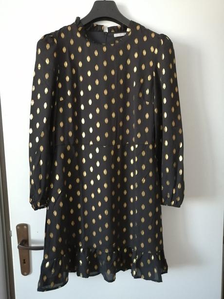 Luxusné čiernozlaté šaty s dlhým rukávom, gate,m