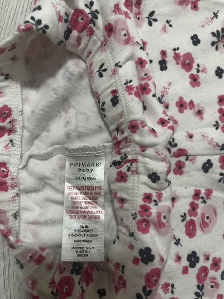 Tepláčiky s kvietkami, primark,80