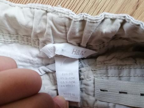Béžové kraťasy, h&m,80