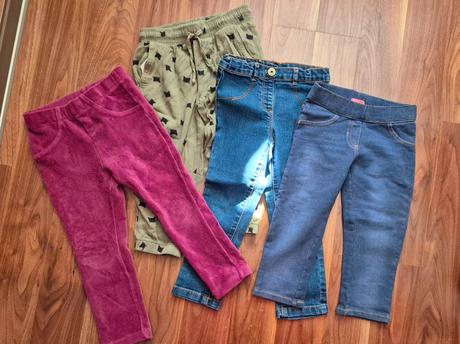2x rifle a 2x nohavice pre dievčatko, h&m,92