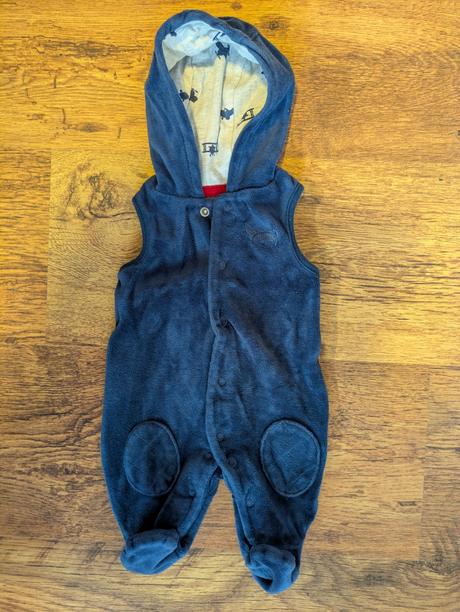 Overal  teplejsi zamatovy s kapucňou, mothercare,56