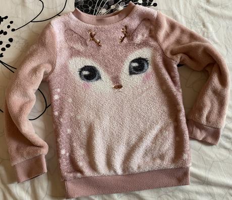 Teplá huňatá mikina s aplikáciou h&m v. 116/122, h&m,116