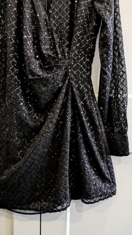 Čierne flitrované minišaty mango, mango,xs