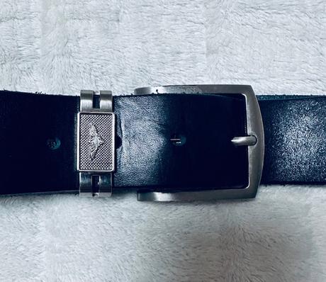 Tmavomodrý kožený taliansky opasok do riflí, 