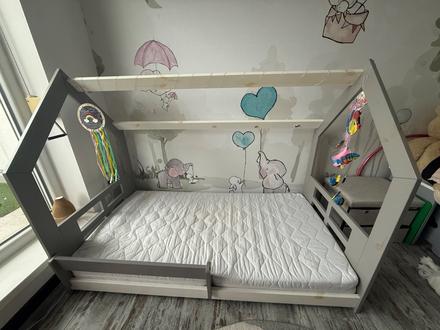 Postel domček, šírka (cm): 90,dĺžka (cm): 160