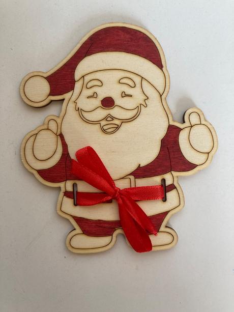 Dreveny mikuláš na peniaze a na kinderko, 