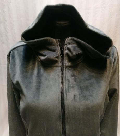 Dámska sivo zelená zamatová mikina, italy, xl