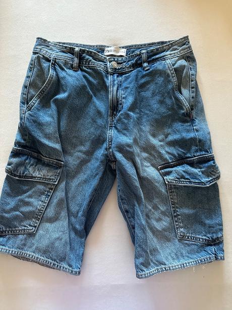 Riflové cargo šortky, zara,36