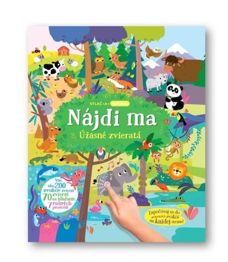 Nájdi ma úžasné zvieratá detská kniha, 