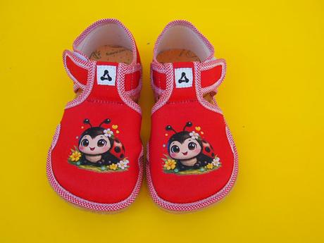 Detské barefoot papučky antal ladybug, 24 - 30