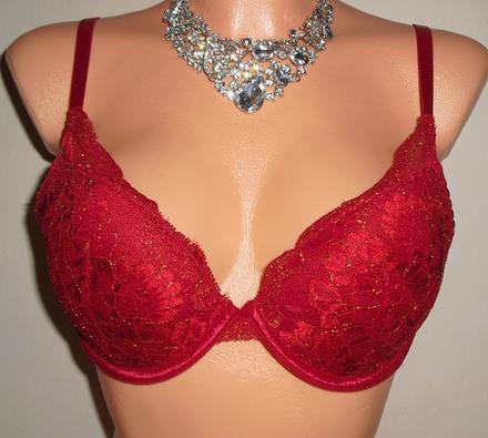 Trblietava vianocna push up podprsenka, 75c