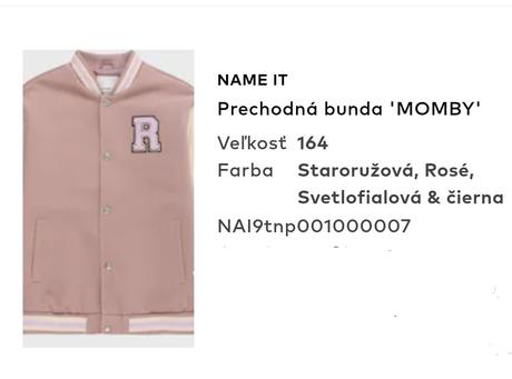 Prechodná bunda v.164, name it,164