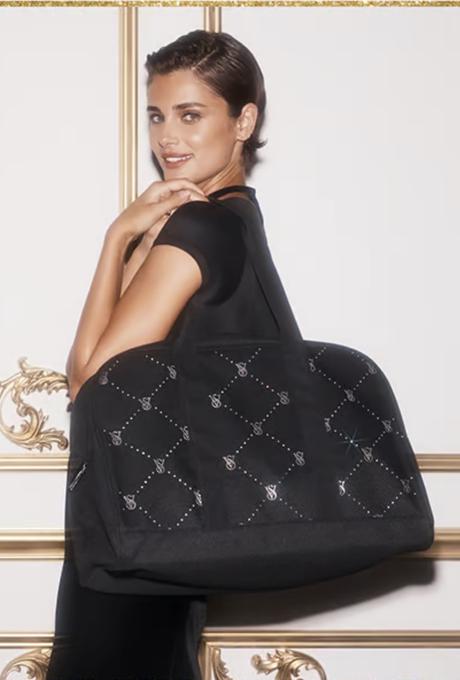 Victorias secret čierna taška s kamienkami, victoria's secret