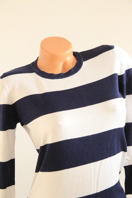 Bielo modrý pásikavý sveter, reserved, reserved,m