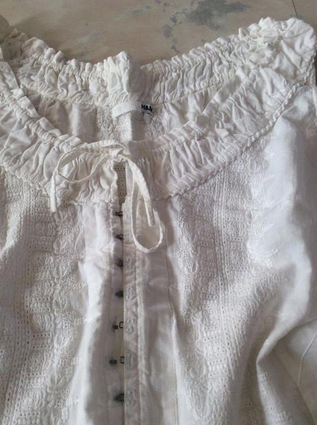 Romantická madeirová blúzka, h&m,xl