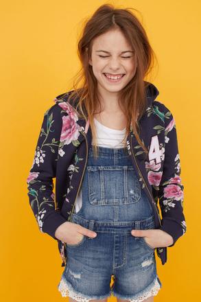Mikina s kvetmi, h&m,158