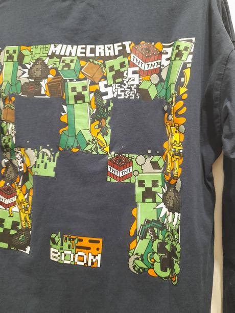 Tričko minecraft dlhý rukáv tmavomodré, reserved,158