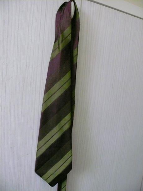 Pánska kravata fialová/burgundy/olivová, 