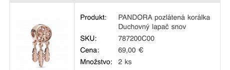 Pandora roségold korálky, pandora