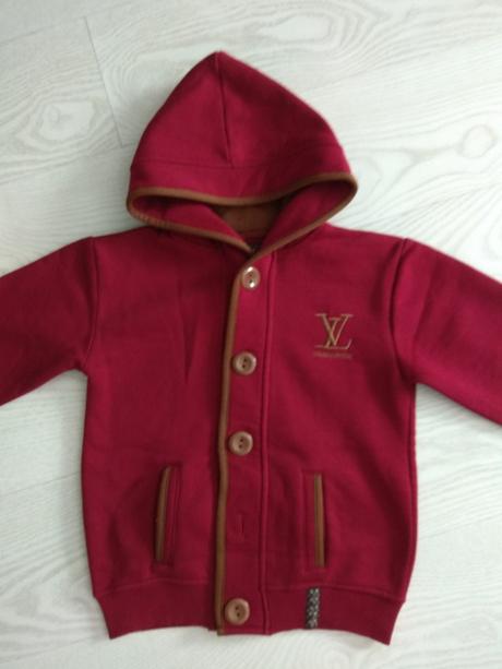 Bordová mikina na gombíky s kapucňou, 140