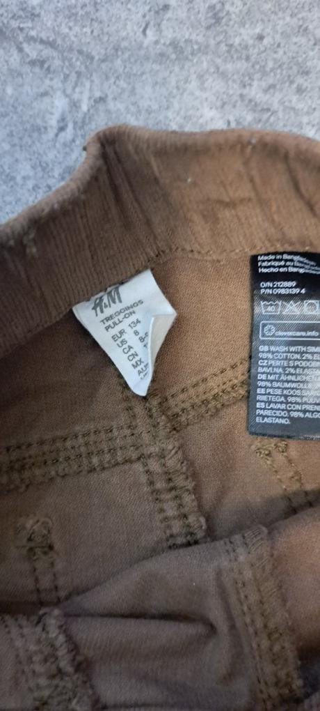 Menčestrové nohavice, h&m,134