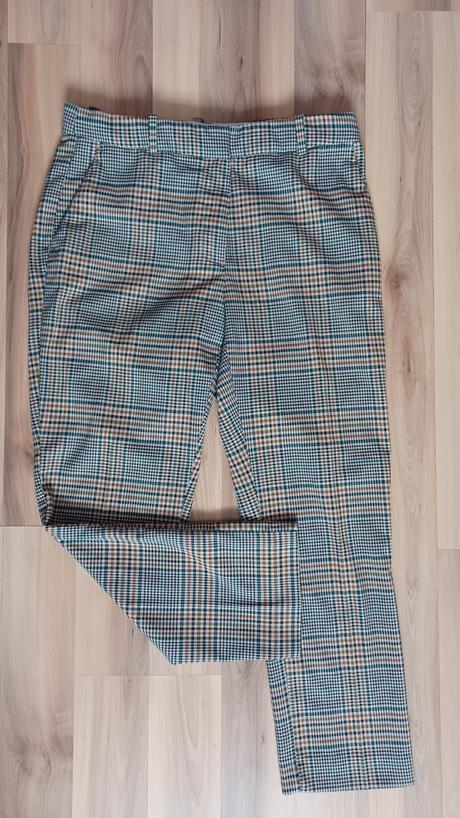 Kárované nohavice, h&m,l