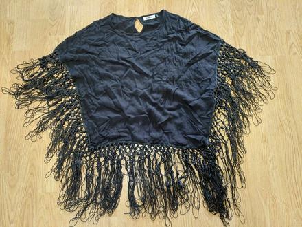 Letné lahké padavé čierne pončo, only,38