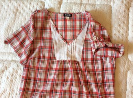 Letná káro blúzka v.42/44, 42