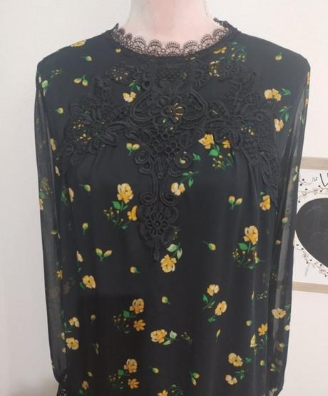 Šifonove šaty s krajkou, orsay,38