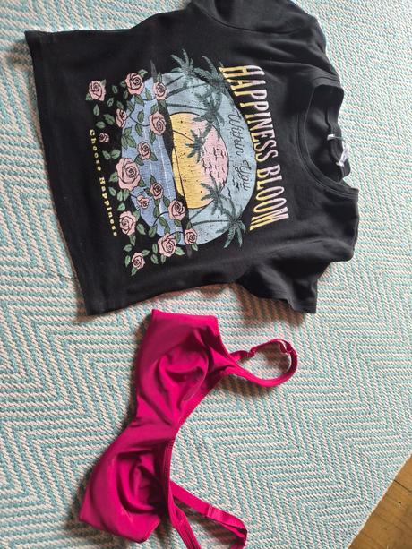Crop tricko + podprsenka xs/s, new yorker,xs