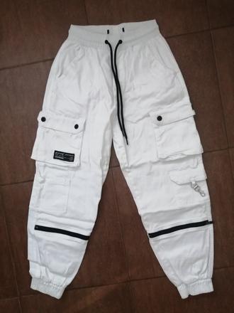 Bavlnené kapsáčové nohavice, fishbone,xs