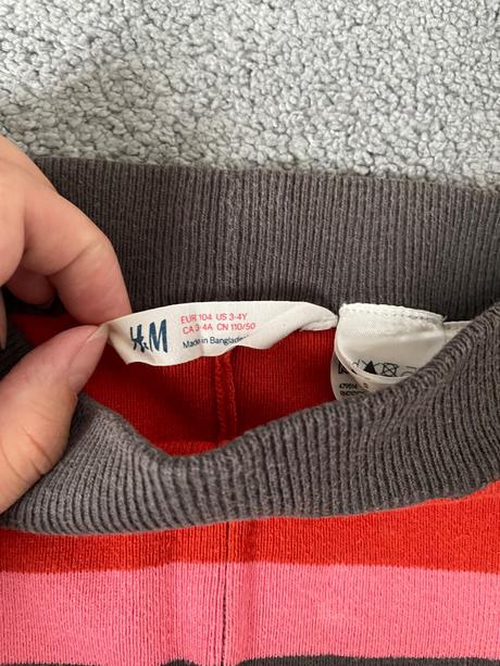 Rebrovane leginy pre štíhle dievčatko, h&m,104