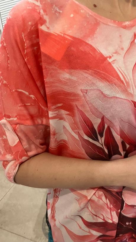 Kvetované oversize svetrové tričko, l / m / s / xl