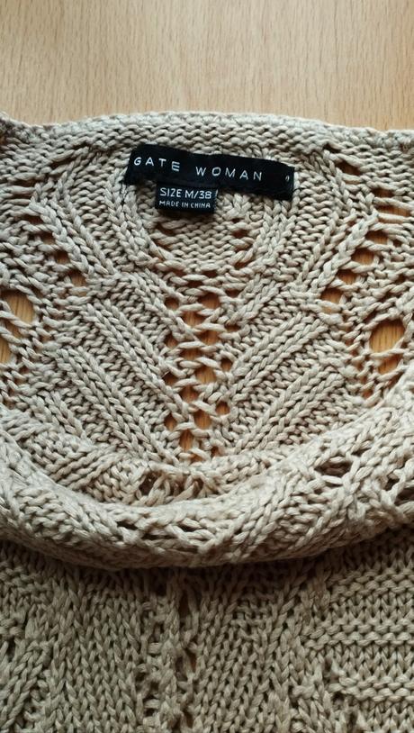 Ažúrový pletený sveter, gate,s