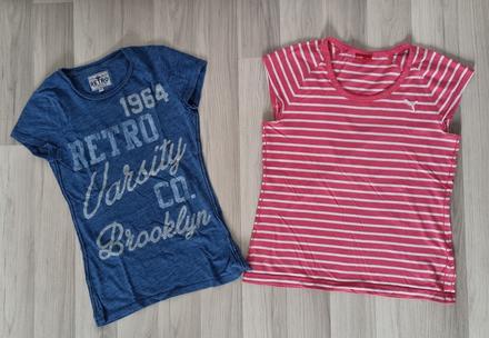 2x tričko puma a retro, xs