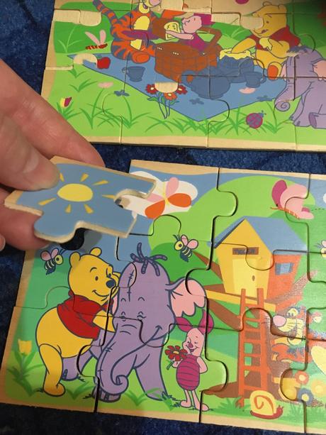 Drevené disney puzzle macko puf,