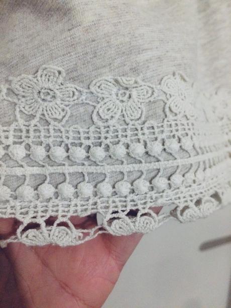 Tricinko s dlhym rukavom a cipkou, zara,164