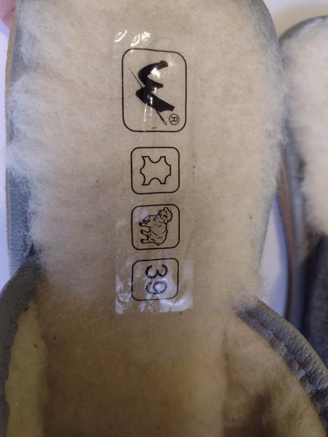 Zateplené papuče ovčou vlnou, 39