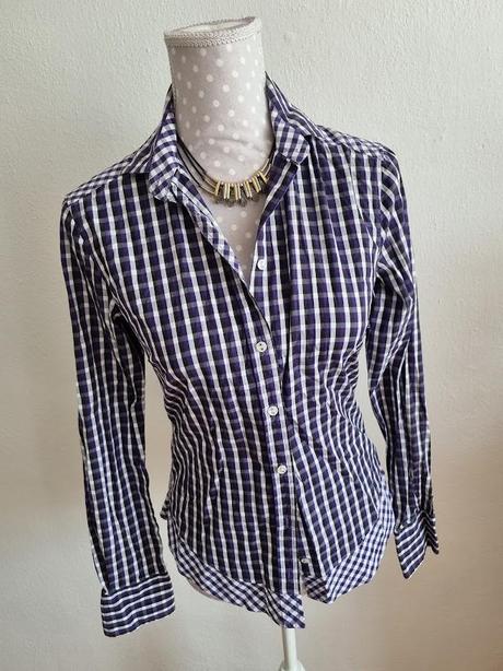 Fialová károvaná blúzka gant veľ. 36, gant,36