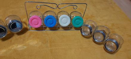 Sklenené koreničky zo stojanom, 