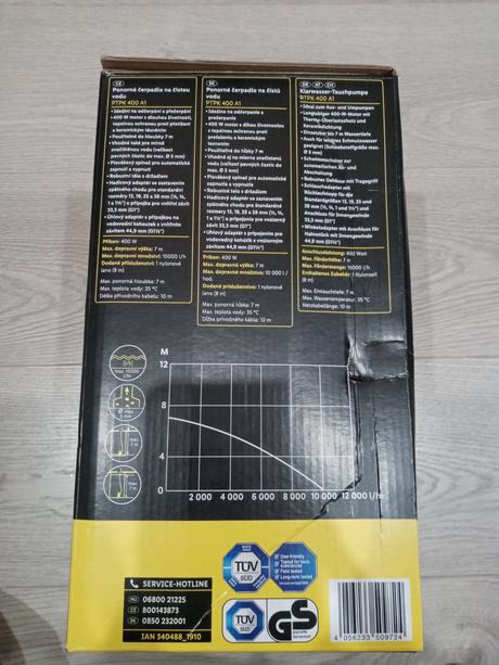 Ponorné čerpadlo parkside,