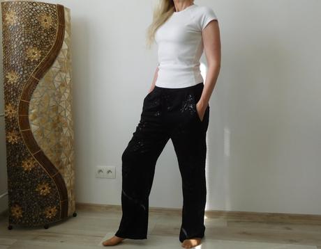 Zara nohavice dámke štrasový vzor, m v,, zara,m