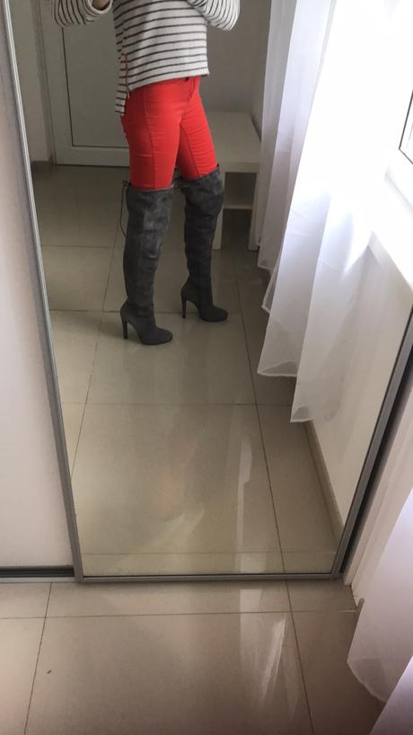 Kožené čižmy nad koleno italy 37, 37