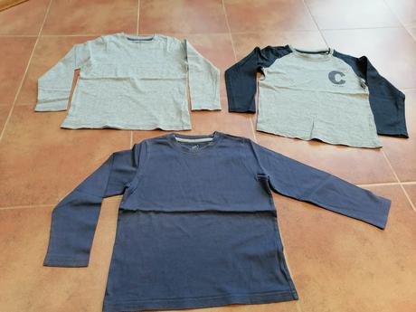 3x tričko dlhý rukáv, veľ. 110/116, lupilu,110