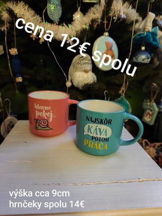 Krásne hrnčeky s nápismi spolu 12e,