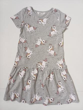 Šaty jednorožce - krátky rukáv, h&m,122