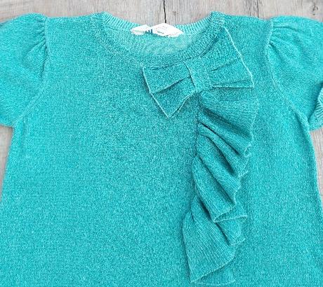 Pletené tyrkysové šaty, h&m,122