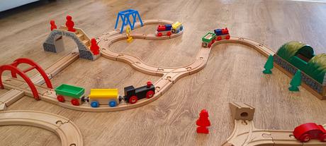 Drevená vláčiková zostava 76 ks, zn.carousel, 