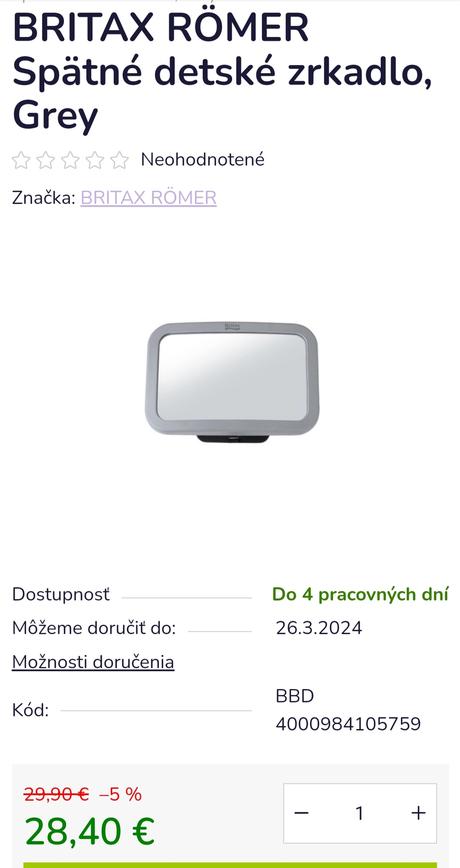 Spätné zrkadlo britax, britax